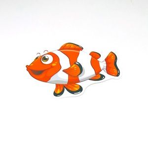 ClownFish Tropical Ocean Water Fish Cartoon Style Single Decor Sticker